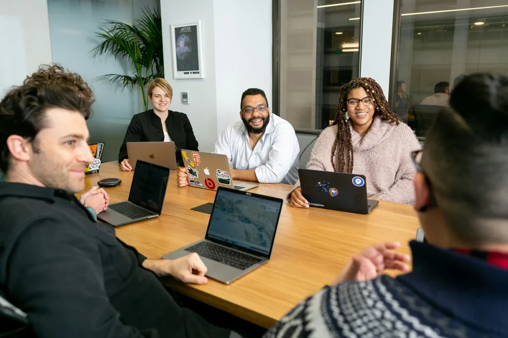 group of employees at a table
