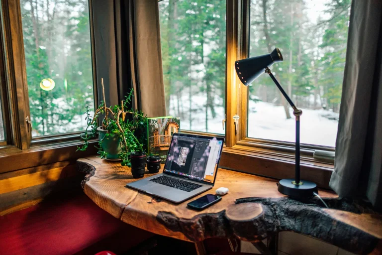 study corner in a cozy room