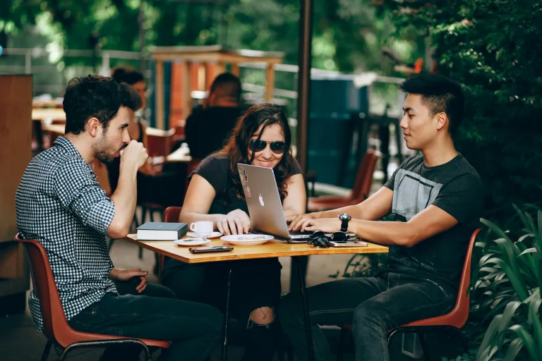 people studying together at a table