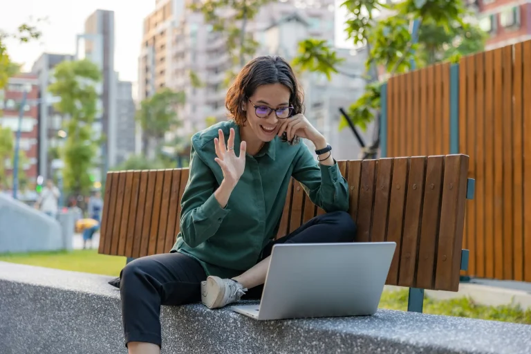 woman working outside