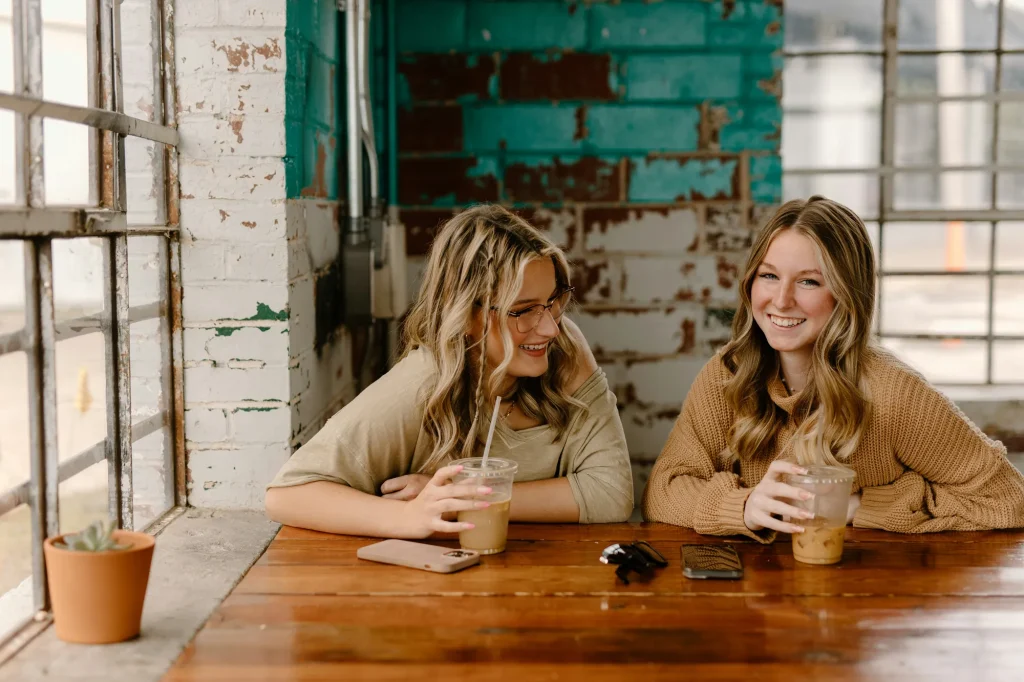 two women meeting over coffee